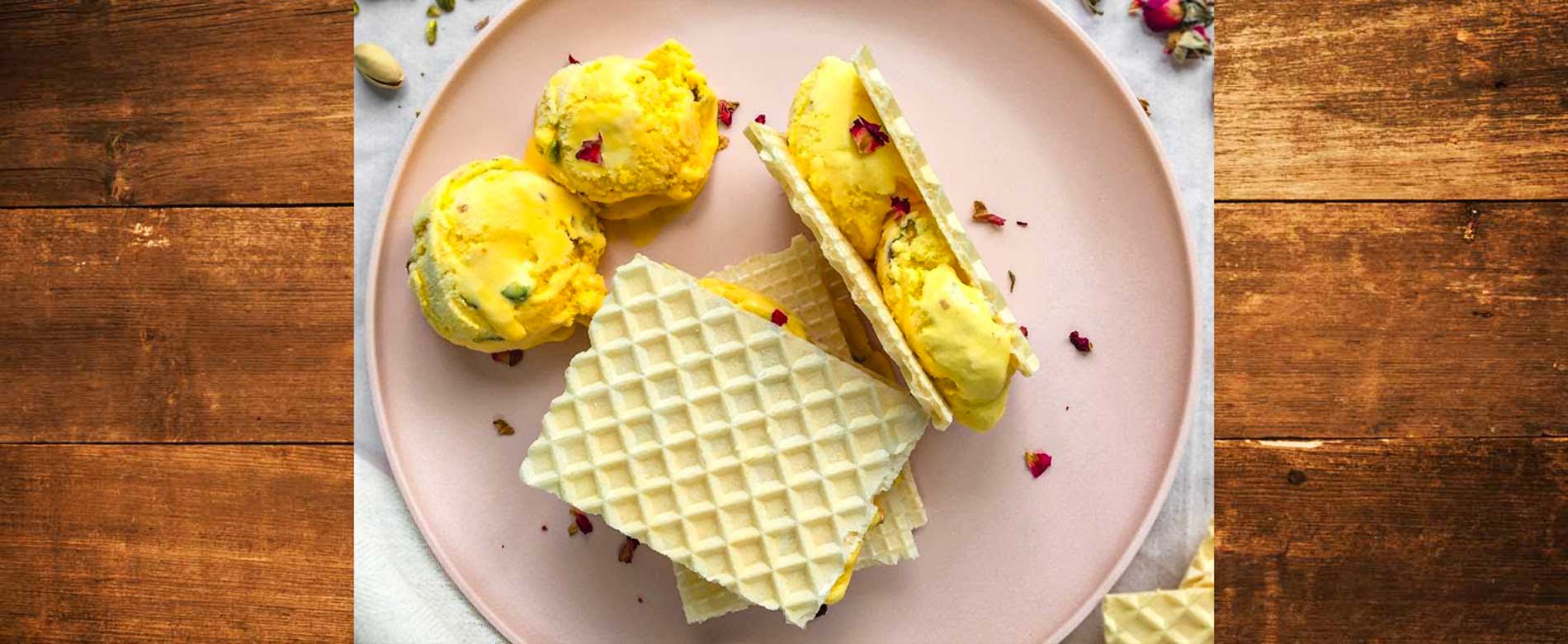 Persian Saffron Ice Cream and Faloodeh
